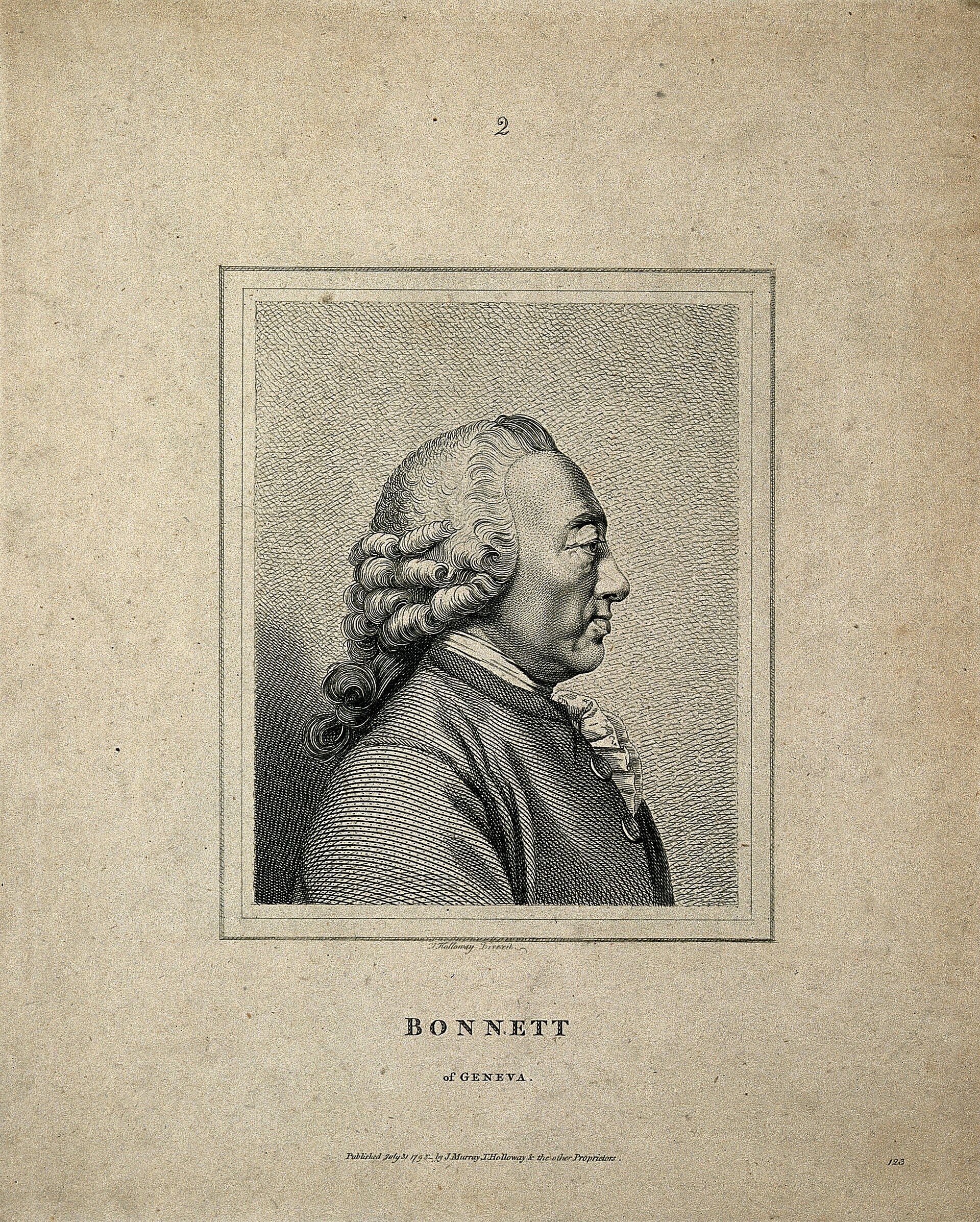 1798년에 찍은 동판화입니다. 도판 아래에 「제네바의 보네」라고 새겨져 있습니다 (판화: 웰컴 컬렉션, CC BY 4.0, 위키미디어 공용)