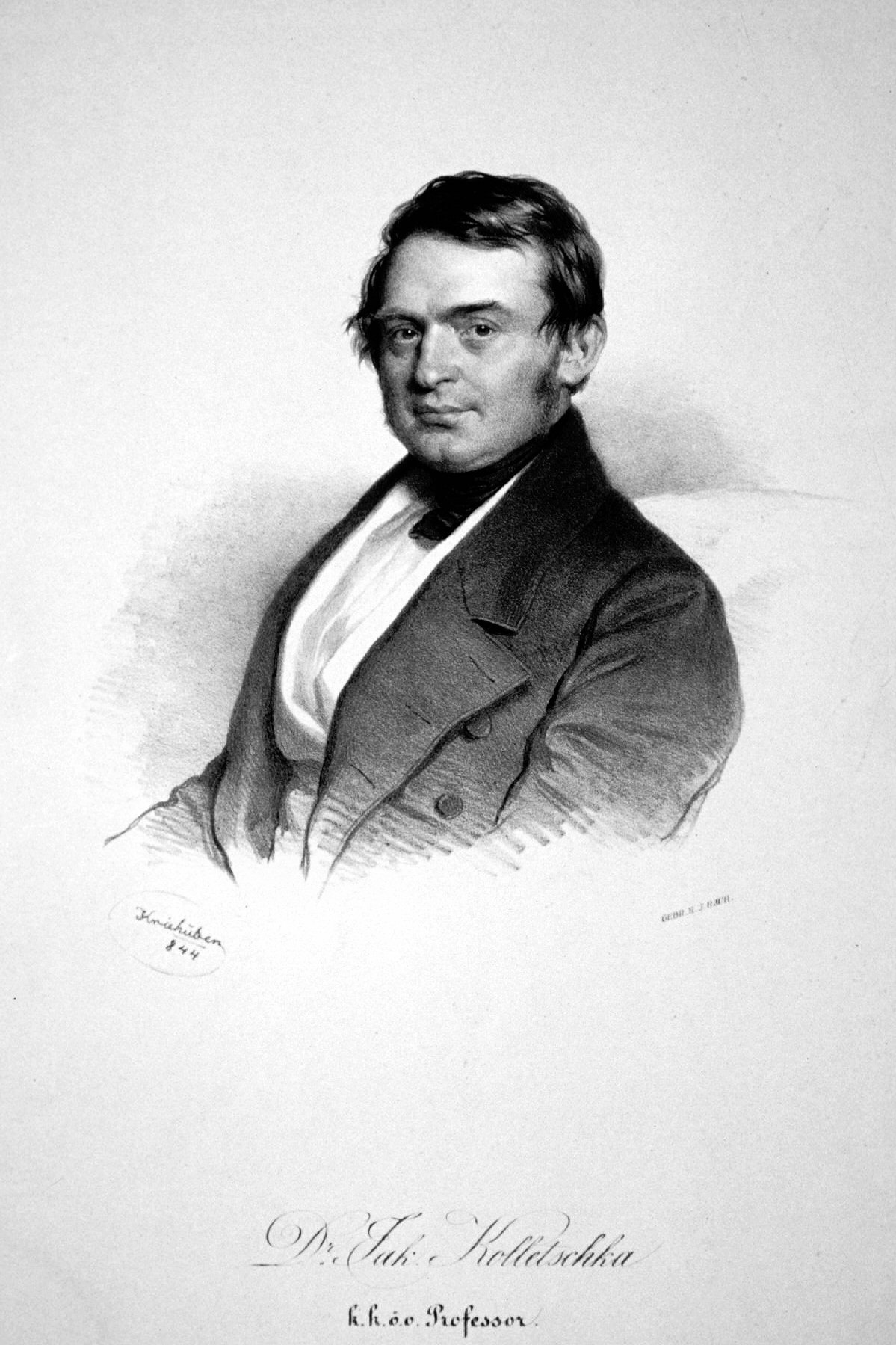 야코프 콜레치카입니다. 1847년 3월, 부검 중 칼에 찔린 상처로 세상을 떠났습니다. 1844년의 석판화입니다