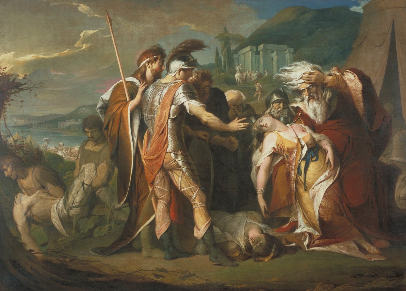 제임스 배리 「코델리아의 시신 앞에서 우는 리어왕」(1786~1788년). 셰익스피어가 만든 결말입니다. 법은 이 결말을 막아 주지 못하지만, 몫을 정하는 절차는 정해 두었습니다